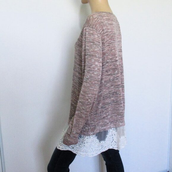 MAURICES Blouse Size 2 Long Sleeve Knit Tunic - Picture 3 of 8